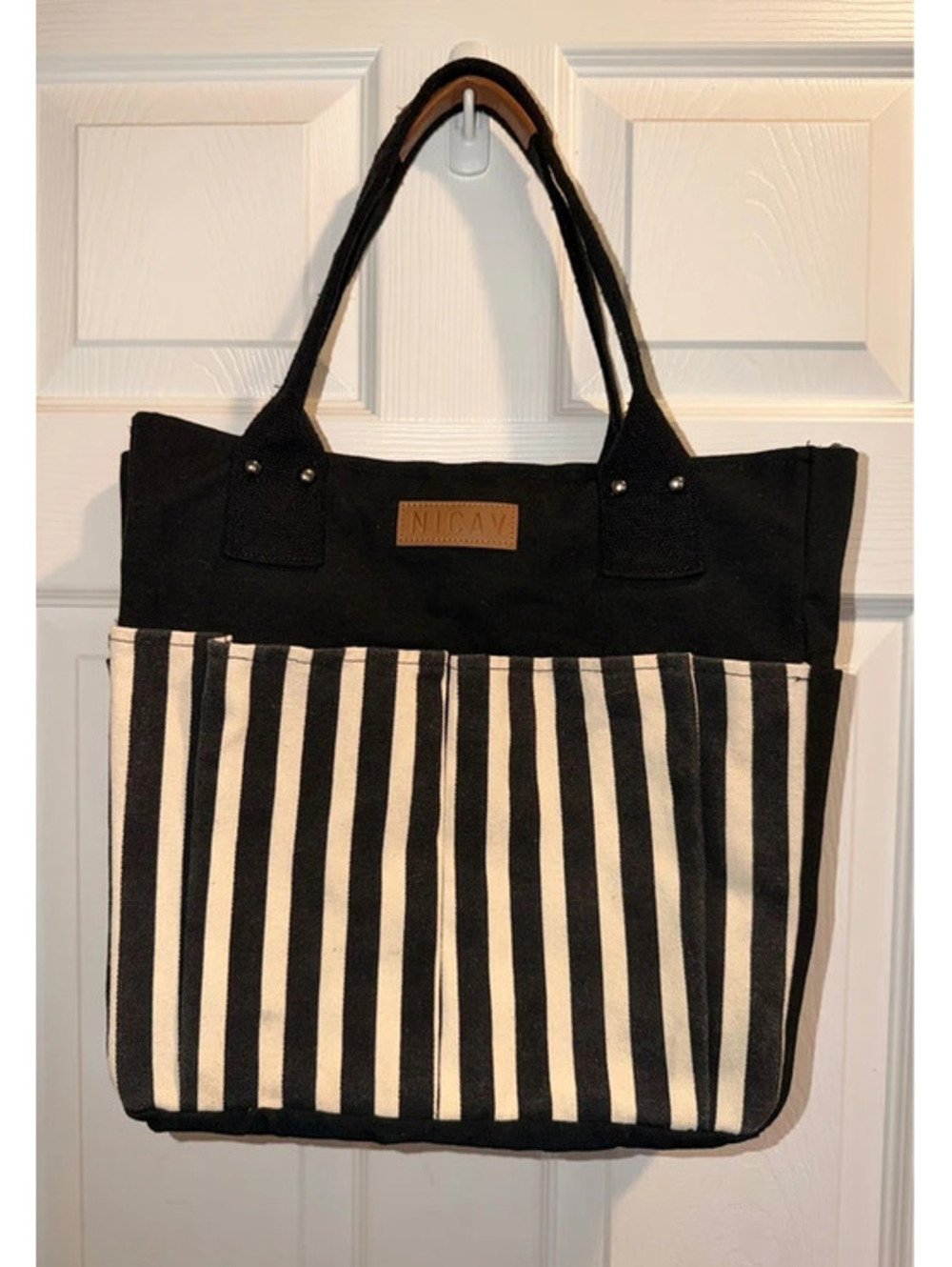 Canvas Tote Bags for Women, Large Utility Tote Bags with Pockets Zip Top